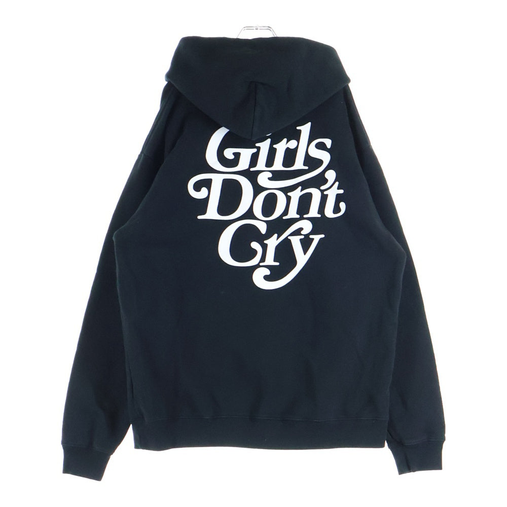 Girls Don't Cry(ガールズドントクライ) LOGO HOODIE PARKA 背面ロゴプリント フーデットスウェットパーカー ブラック