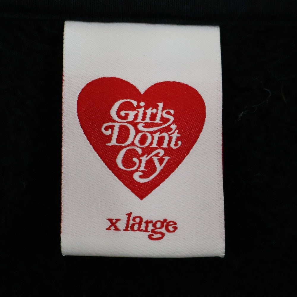 Girls Don't Cry(ガールズドントクライ) LOGO HOODIE PARKA 背面ロゴプリント フーデットスウェットパーカー ブラック