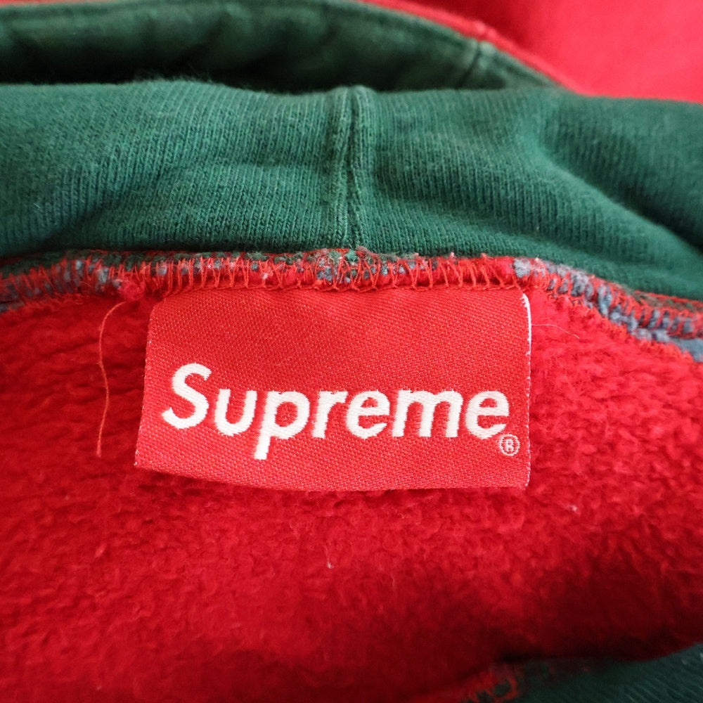 SUPREME(シュプリーム) 18AW Paneled Hooded Sweatshirt パネルド ロゴデザイン フーデッド スウェット パーカー レッド
