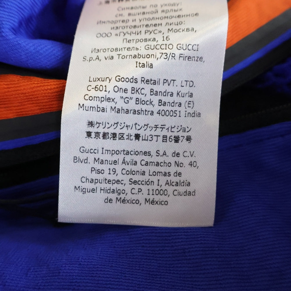 GUCCI(グッチ) 22SS ×THE NORTH FACE ノースフェイス ロゴデザイン フーデッド ジップアップ 裏起毛スウェット パーカー ブルー 663909