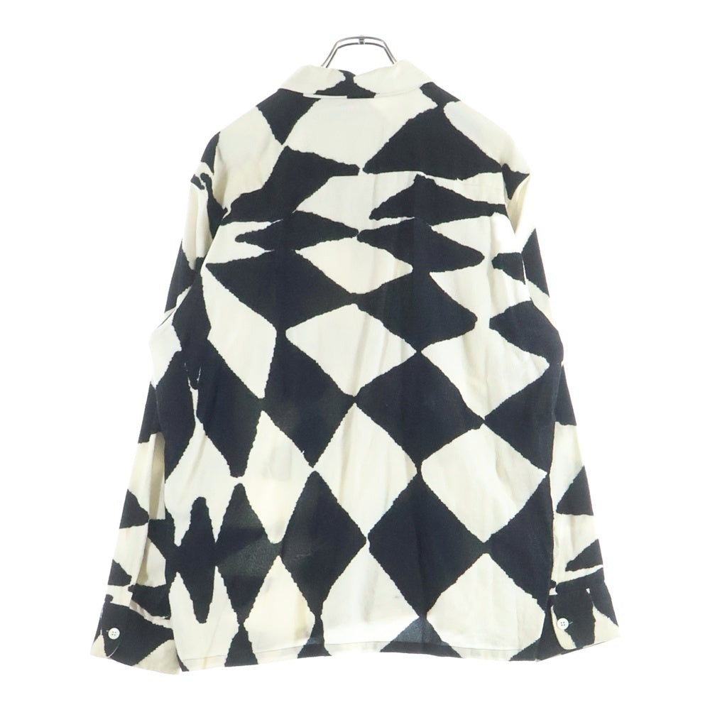 NOMA t.d.(ノーマティーディー) NOMA t.d. ノマ FLANNEL OPEN COLLAR SHIRT フランネル オープンカラー 長袖シャツ ブラック/ホワイト N38-SH01