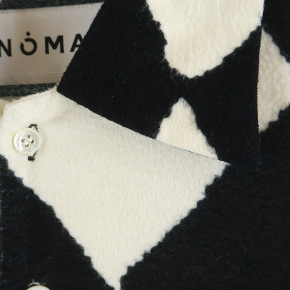 NOMA t.d.(ノーマティーディー) NOMA t.d. ノマ FLANNEL OPEN COLLAR SHIRT フランネル オープンカラー 長袖シャツ ブラック/ホワイト N38-SH01