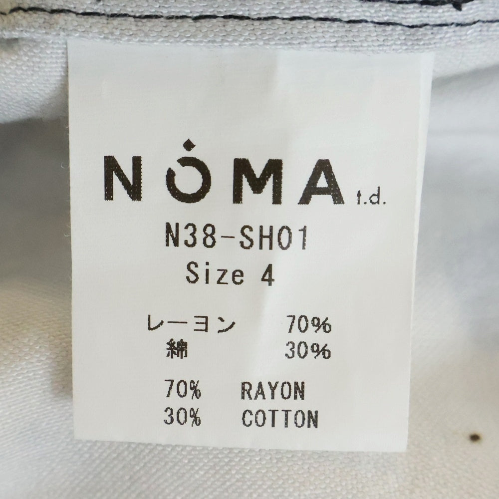 NOMA t.d.(ノーマティーディー) NOMA t.d. ノマ FLANNEL OPEN COLLAR SHIRT フランネル オープンカラー 長袖シャツ ブラック/ホワイト N38-SH01