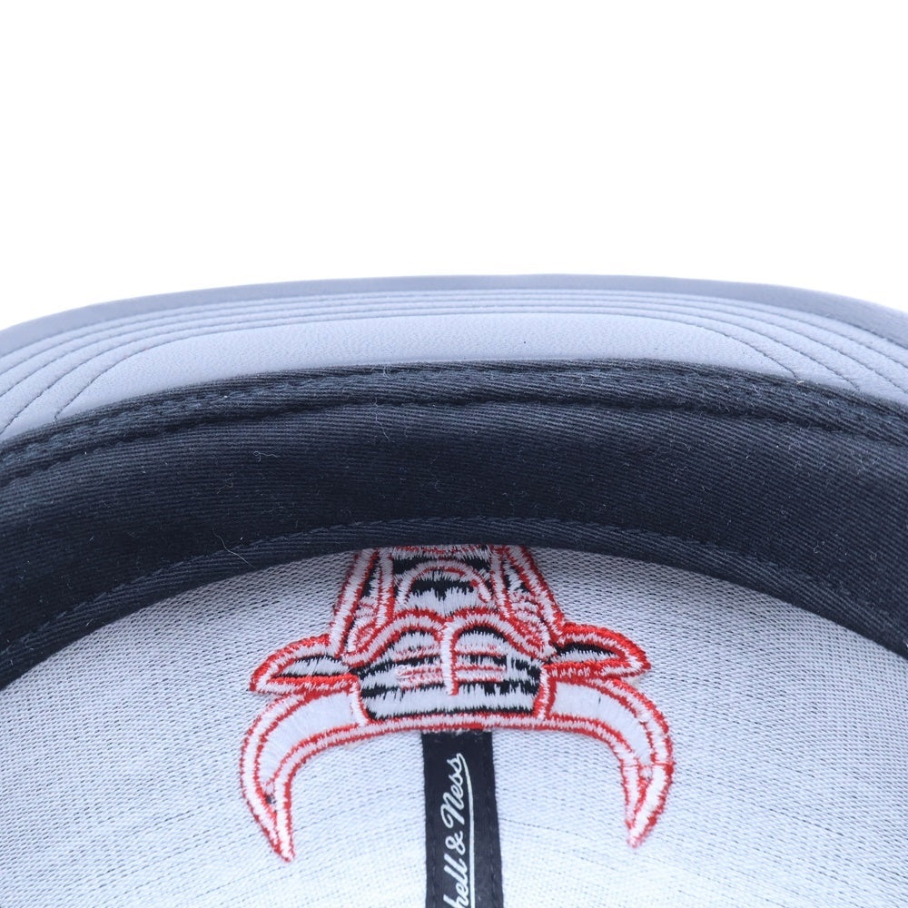 RSVP(アールブイエスピー) ×MITCHELL&NESS ×JUST DON CHICAGO BULLS ミッチェル&ネス ジャストドン ロゴ刺繍 クロコ ベースボールキャップ 帽子 レッド/ブラック
