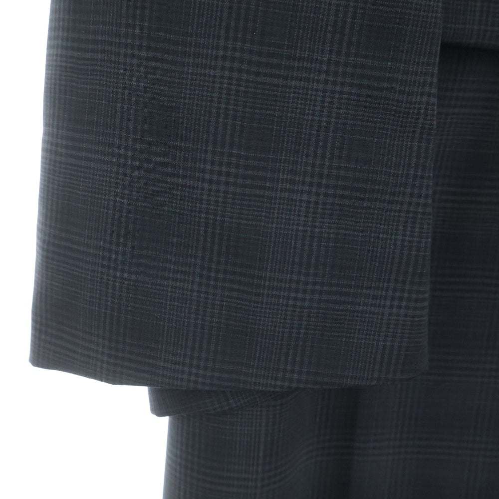 LITTLEBIG(リトルビッグ) 19SS グレンチェック ウール トレンチコート ブラック LB191-CT01