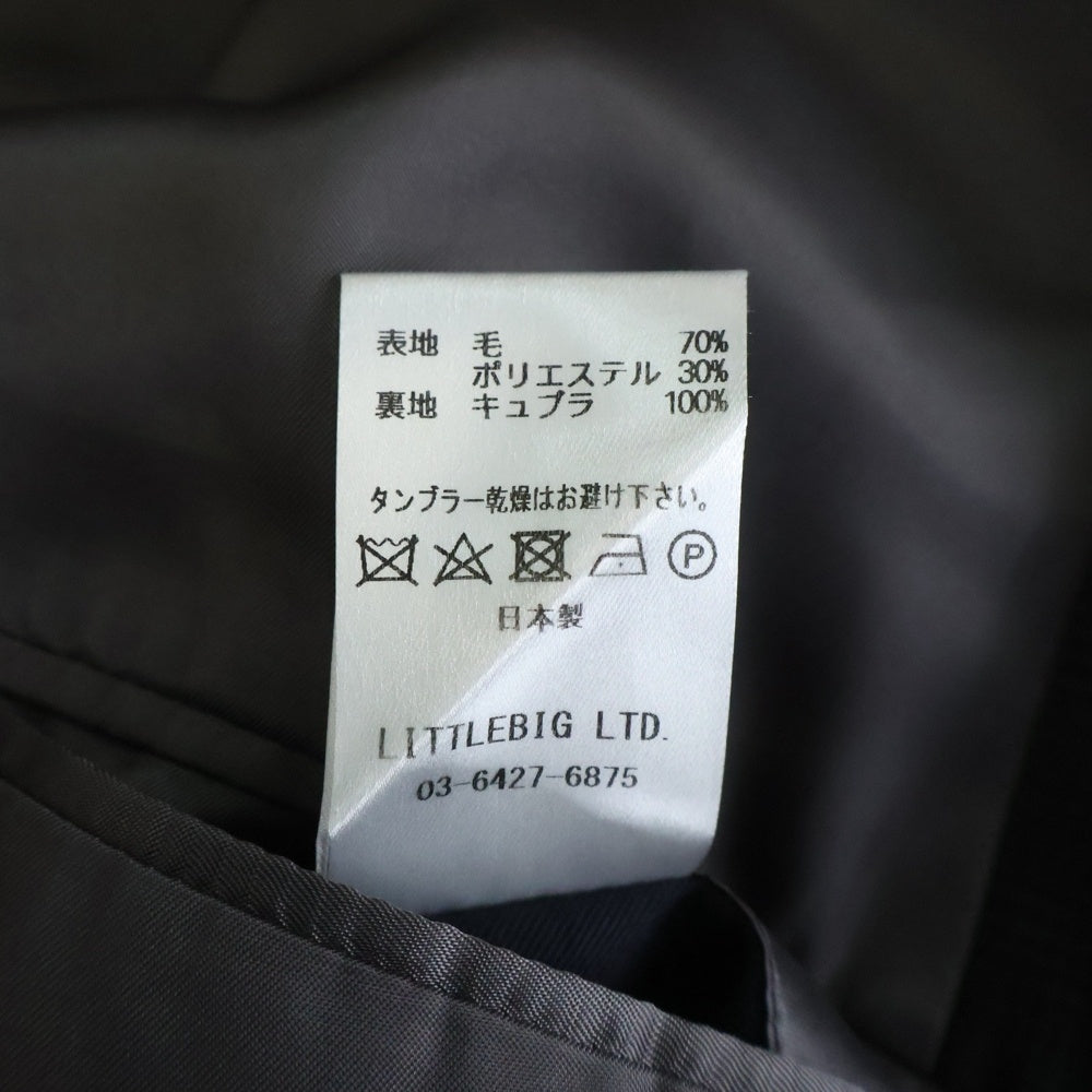 LITTLEBIG(リトルビッグ) 19SS グレンチェック ウール トレンチコート ブラック LB191-CT01