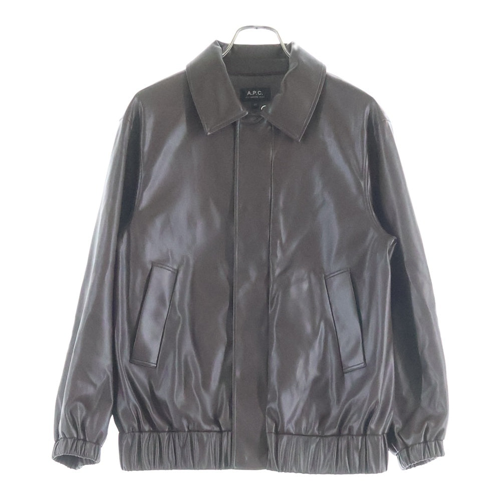 A.P.C(アーペーセー) SUZANNA BLOUSON スザンナ フェイクレザー ジップアップジャケット ブラウン 23256-1-36071