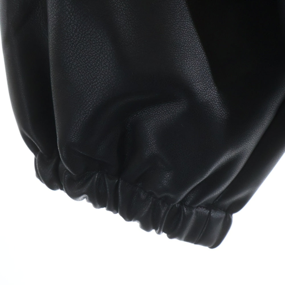 U.S. POLO ASSN.(ユーエスポロアッスン) エンブロイダリーロゴデザイン ダブルポケット ジップアップ フェイクレザージャケット ブラック PLM43818WG