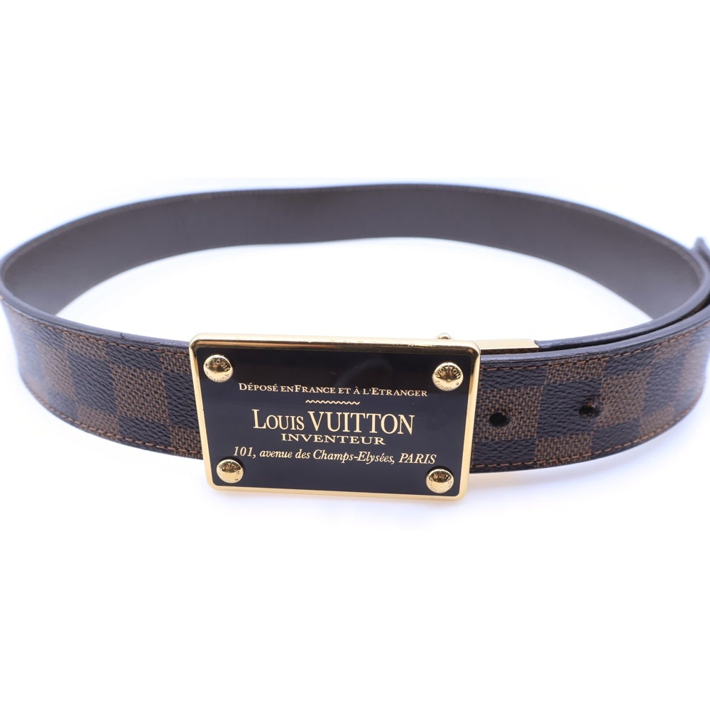 LOUIS VUITTON(ルイヴィトン) ダミエ サンチュール アンヴァントゥール バックルデザイン ベルト ブラウン M9677