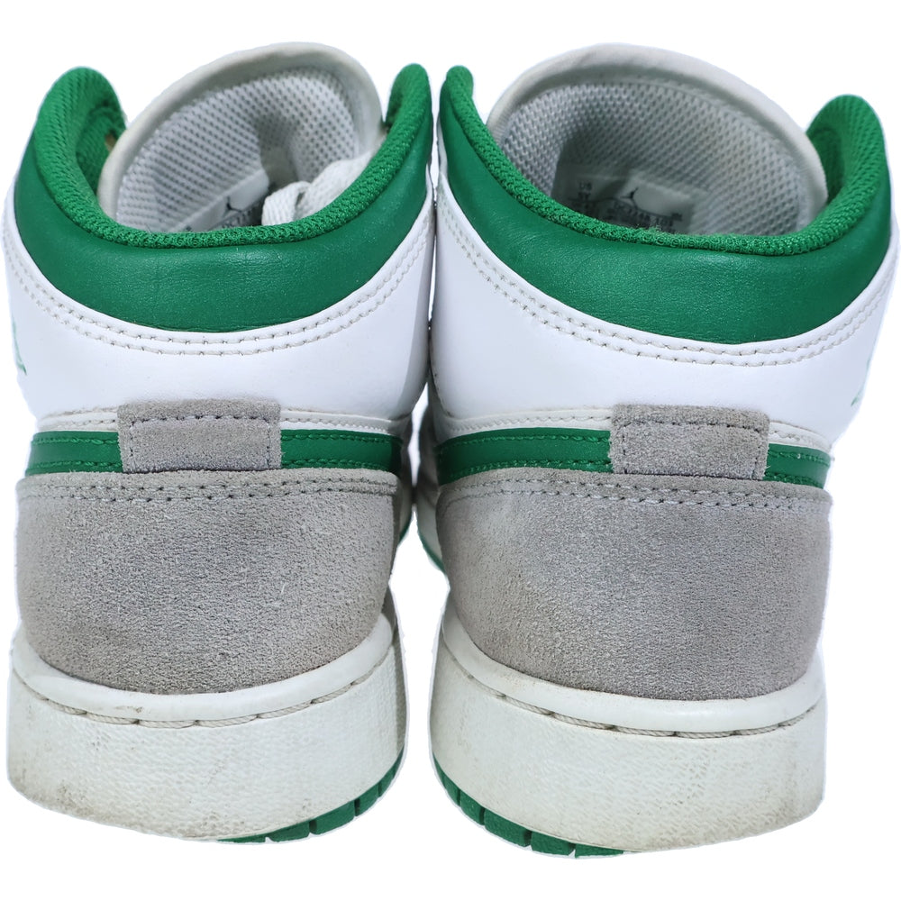 NIKE(ナイキ) GS AIR JORDAN 1 MID SE SMOKE GREY エアジョーダン スモークグレー ミッドカットスニーカー レディース グリーン/グレー US5/23.5cm DC7248-103