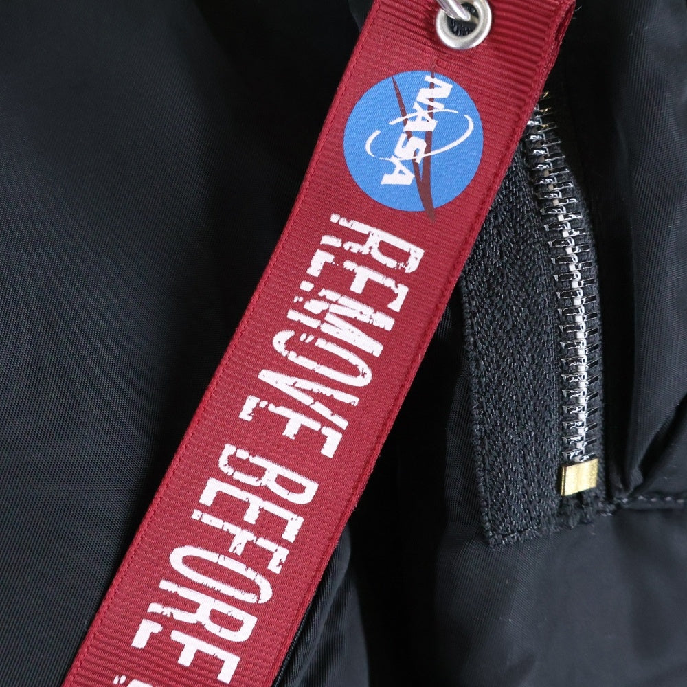 ALPHA INDUSTRIES(アルファ インダストリーズ) MA-1 NASA フロントアームパッチ フライトジャケット ブラック 0615-00-573-8335