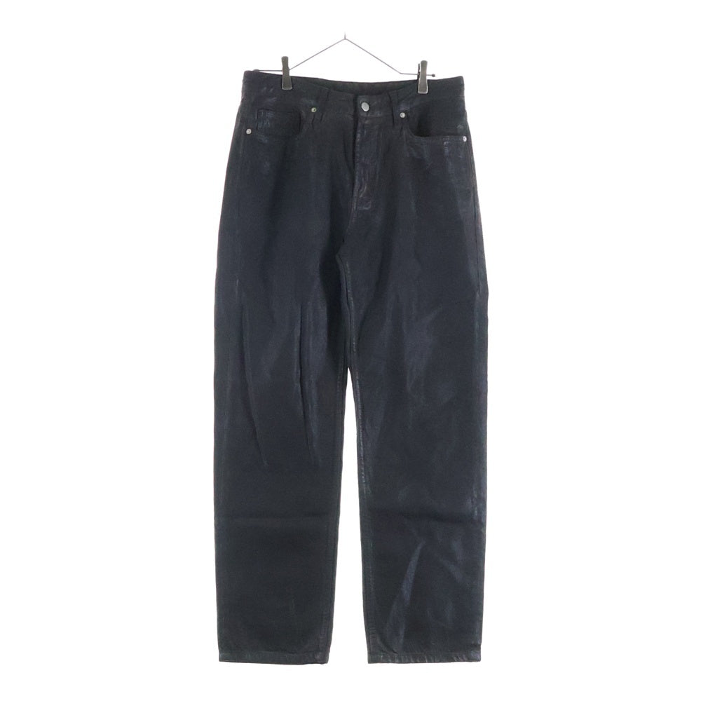 ZARA(ザラ) コーティングデニム リヨセルコットン ワイドストレートパンツ ブラウン 6045/406/700
