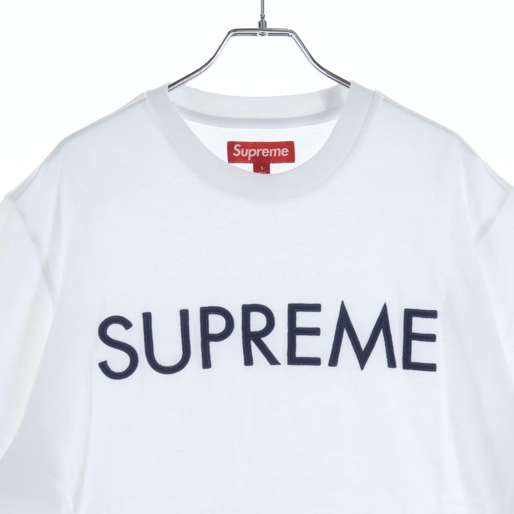 SUPREME(シュプリーム) 25SS Capital S/S Top キャピタル ロゴ刺繍 クルーネック半袖Tシャツ カットソー ホワイト