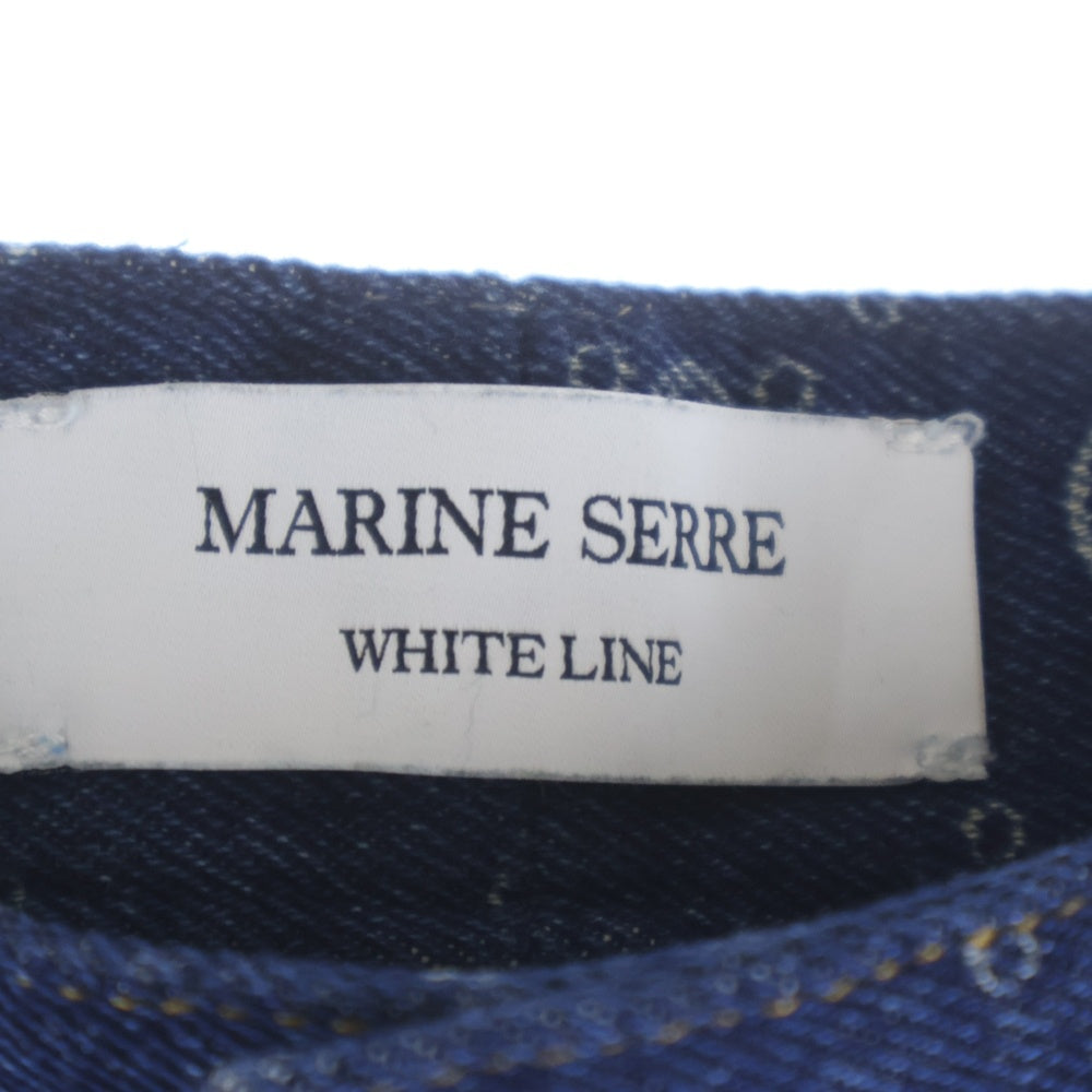 MARINE SERRE(マリーン セル) REGENERATED MOON DENIM PANTS リジェネレイテッド ムーン ボタンフライ デニムパンツ インディゴ