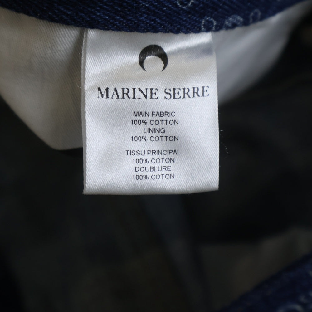 MARINE SERRE(マリーン セル) REGENERATED MOON DENIM PANTS リジェネレイテッド ムーン ボタンフライ デニムパンツ インディゴ