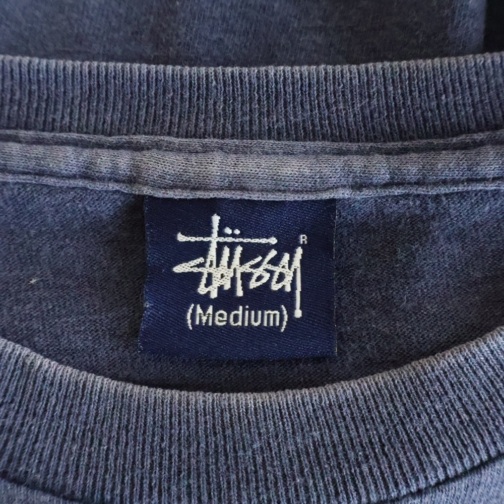 STUSSY(ステューシー) 90S 紺タグ フロントプリント クルーネック半袖Tシャツ カットソー ネイビー