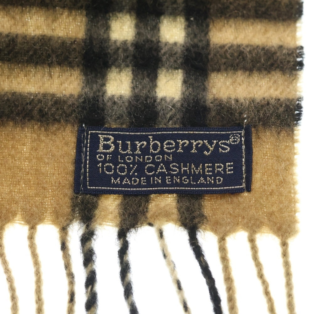 BURBERRY(バーバリー) カシミヤ ノヴァチェック フリンジマフラー ストール ブラウン