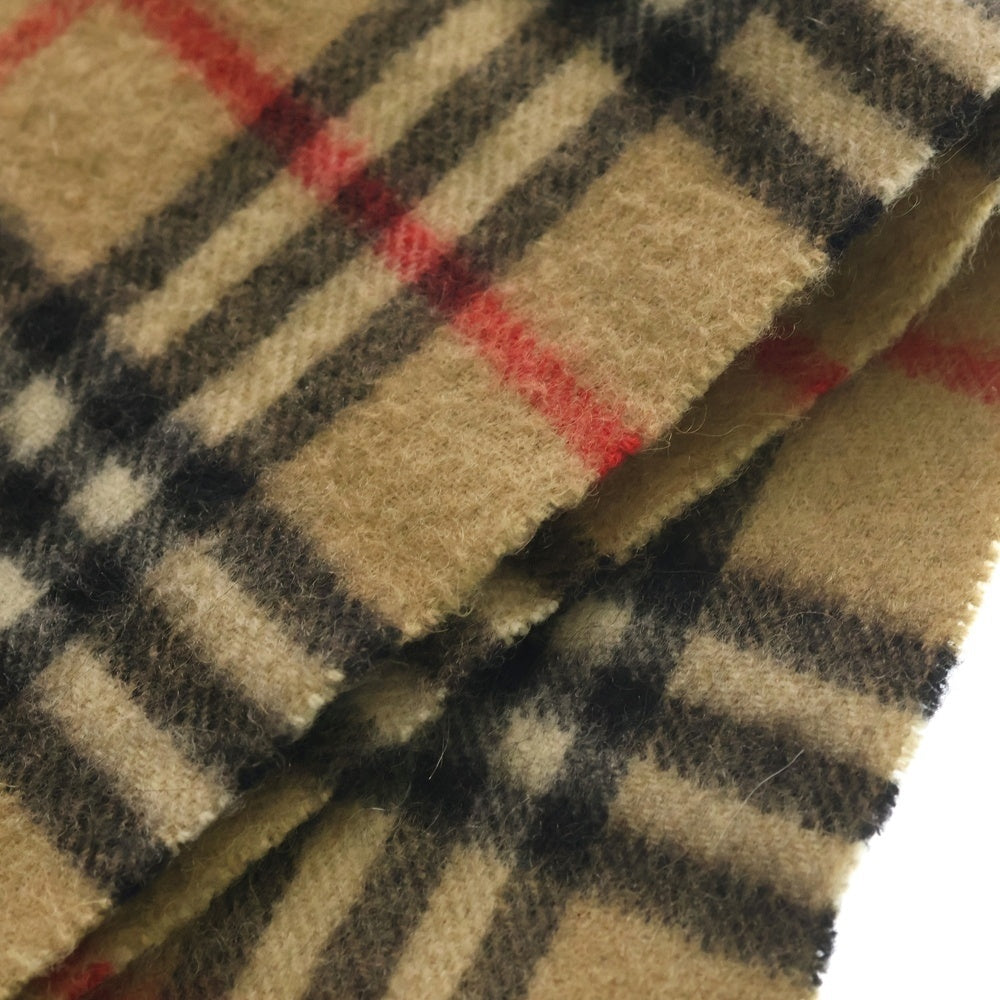 BURBERRY(バーバリー) カシミヤ ノヴァチェック フリンジマフラー ストール ブラウン