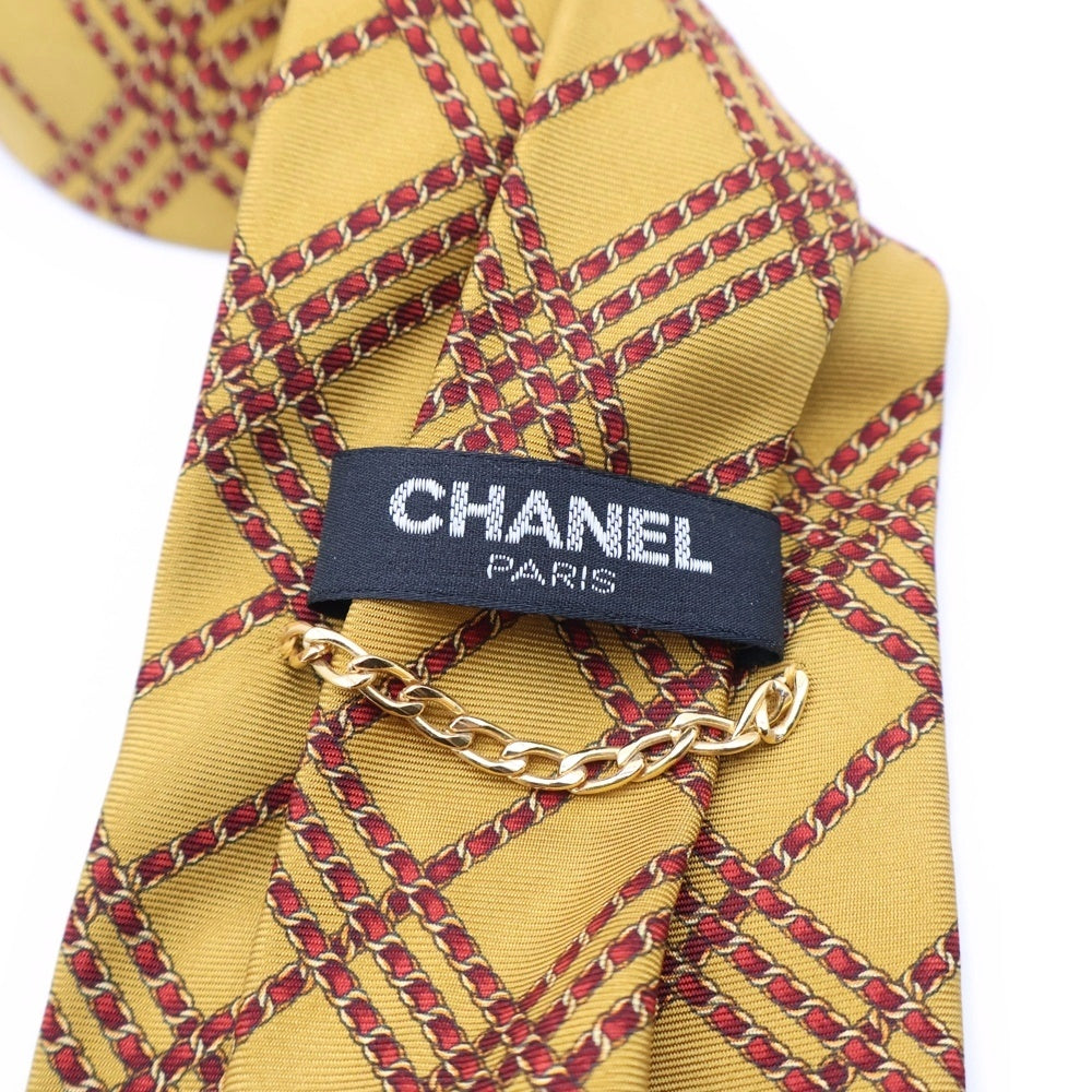CHANEL(シャネル) シルク チェーンストラップ ネクタイ イエロー