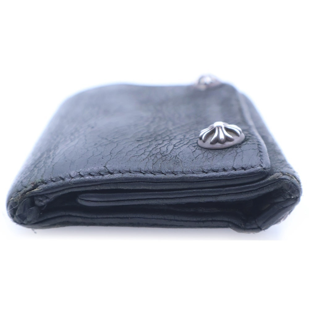 CHROME HEARTS(クロムハーツ) 3FOLD 3フォールド クロスボールボタン レザーウォレット 財布 ブラック BCA364
