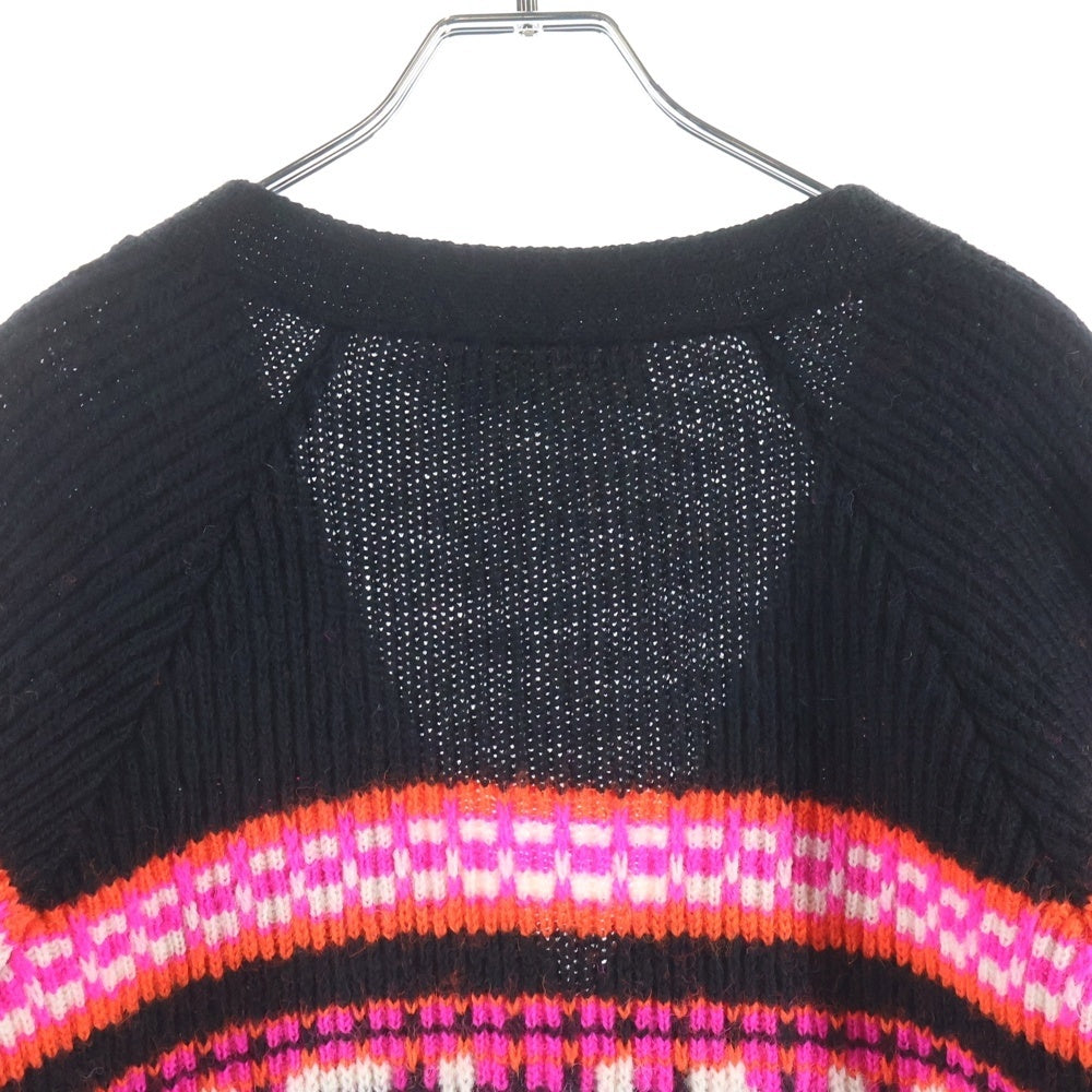 CELINE(セリーヌ) 22AW SKI JACQUARD WOOL KNIT CARDIGAN スキー ジャガード ロゴデザイン Vネック ニット カーディガン ピンク 2AC91579S