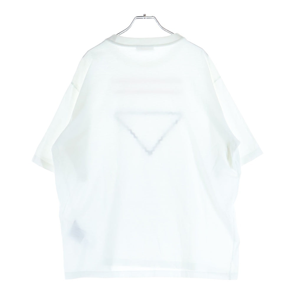 PRADA(プラダ) JERSEY ジャージー ロゴデザイン クルーネック カットソー 半袖Tシャツ ホワイト UJN847 S231 12VU