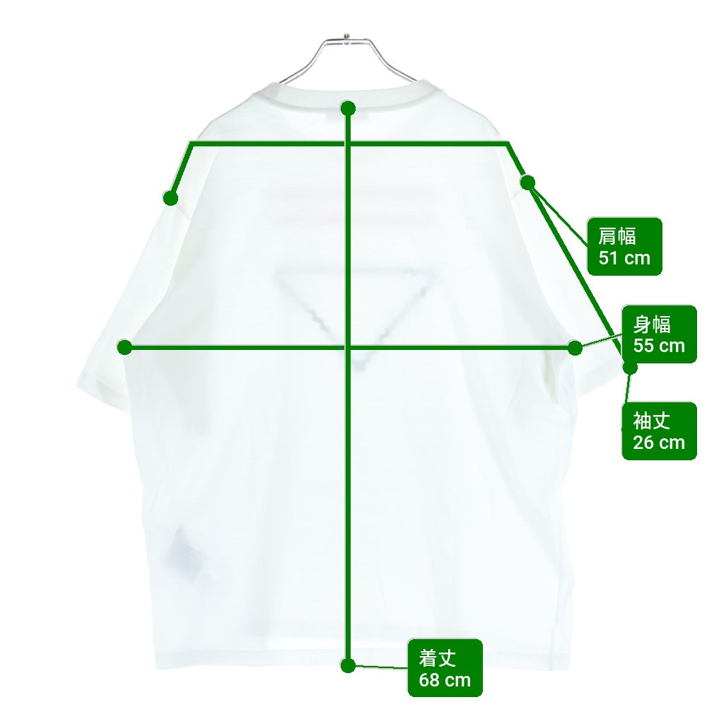 PRADA(プラダ) JERSEY ジャージー ロゴデザイン クルーネック カットソー 半袖Tシャツ ホワイト UJN847 S231 12VU