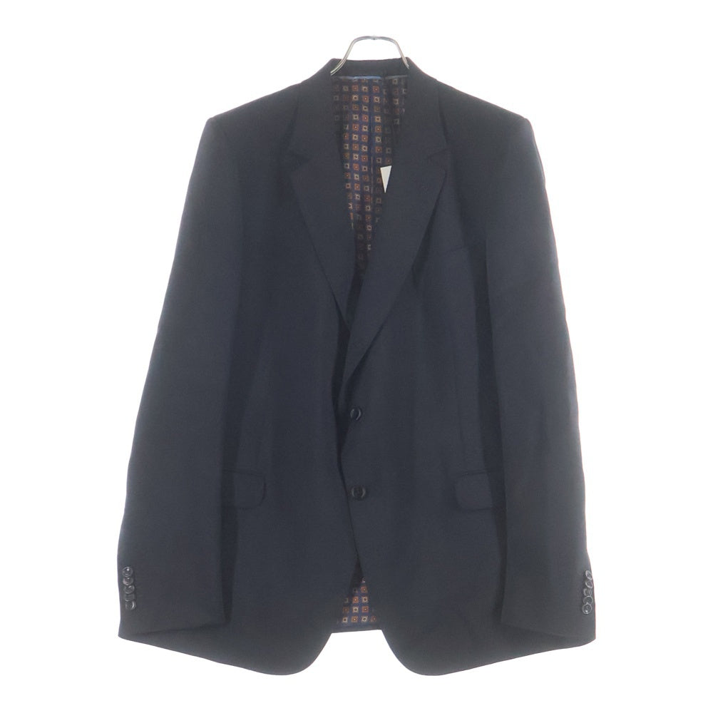 GUCCI(グッチ) 総柄シルク裏地 ビー刺繍パッチ セミノッチラペル テーラードジャケット センタープリーツ スラックス セットアップスーツ ブラック 452593 Z592B