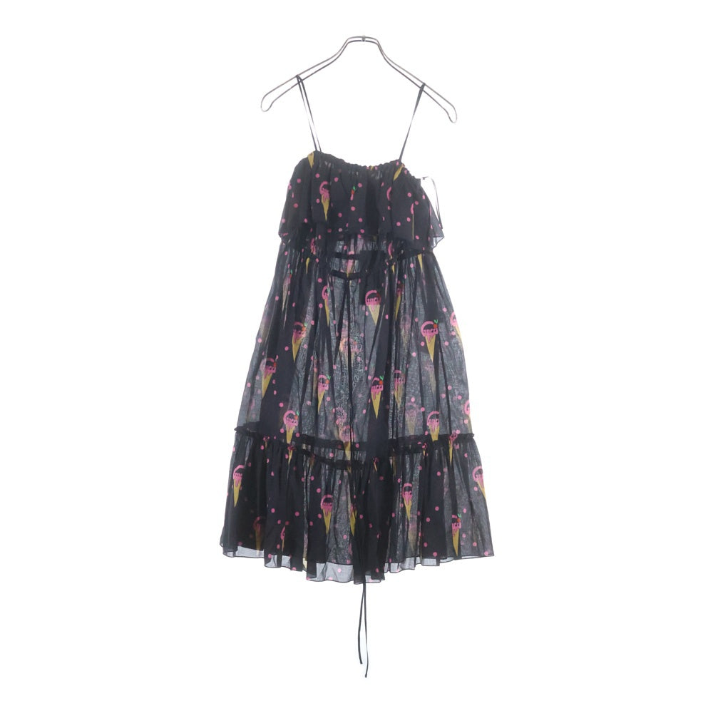 GUCCI(グッチ) 23SS アイスクリームプリント コットンワンピース ブラック レディース 730392