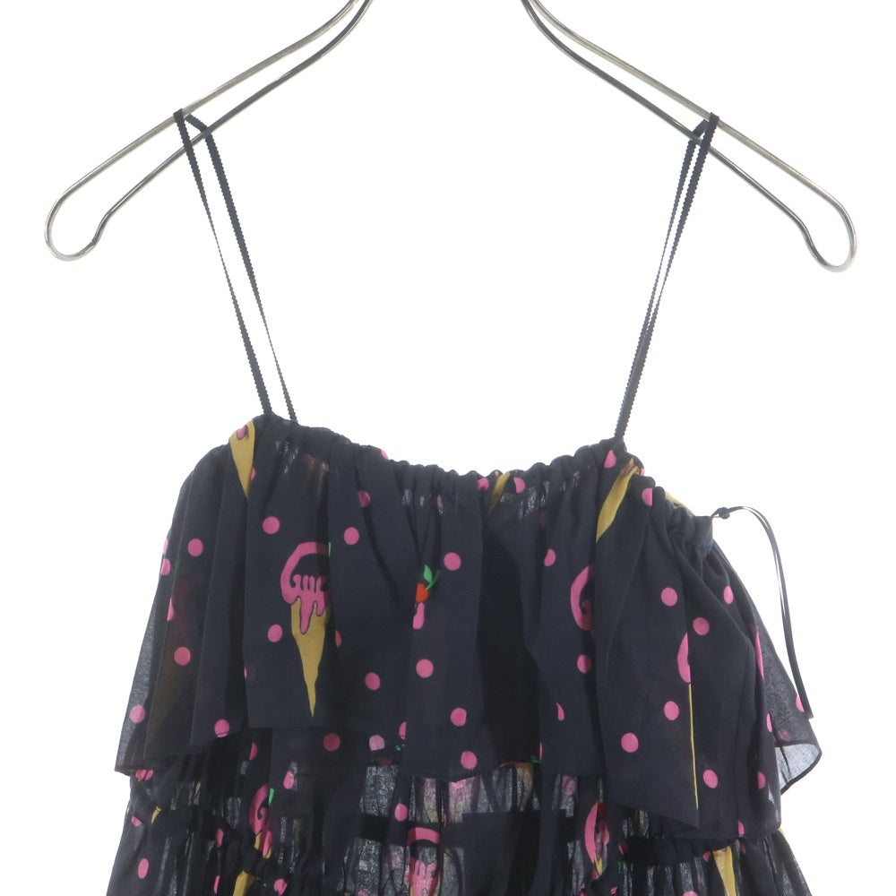 GUCCI(グッチ) 23SS アイスクリームプリント コットンワンピース ブラック レディース 730392