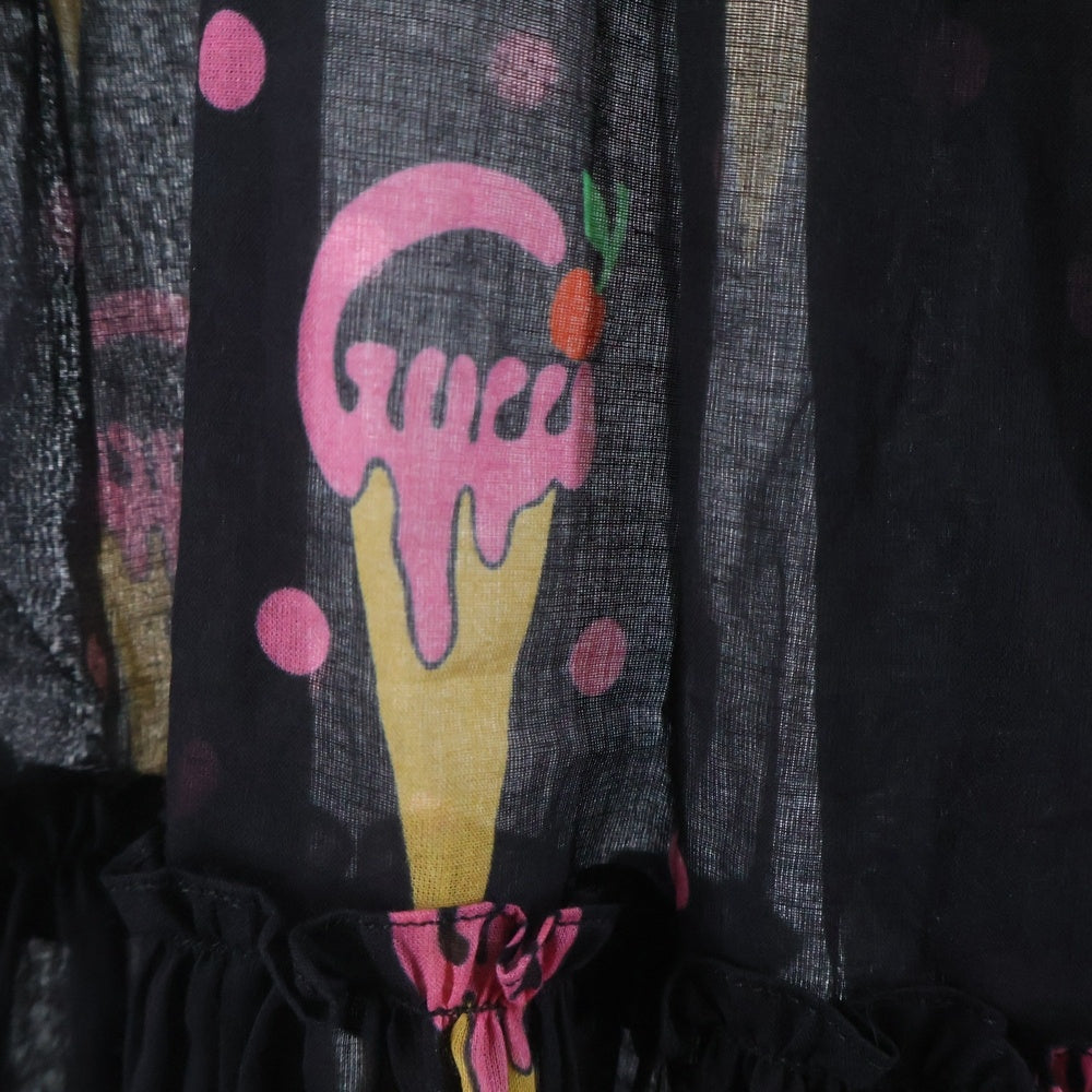 GUCCI(グッチ) 23SS アイスクリームプリント コットンワンピース ブラック レディース 730392