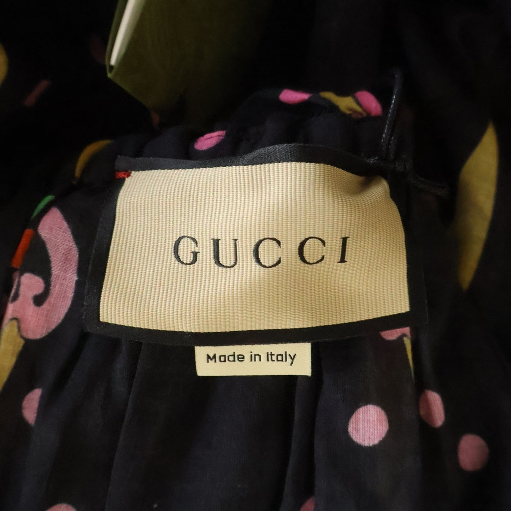 GUCCI(グッチ) 23SS アイスクリームプリント コットンワンピース ブラック レディース 730392