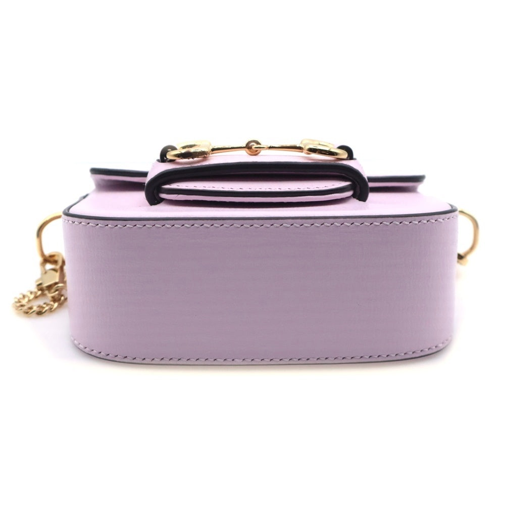 GUCCI(グッチ) HORSEBIT 1955 ホースビット スーパーミニ レザー チェーンショルダーバッグ ピンク 760253 レディース