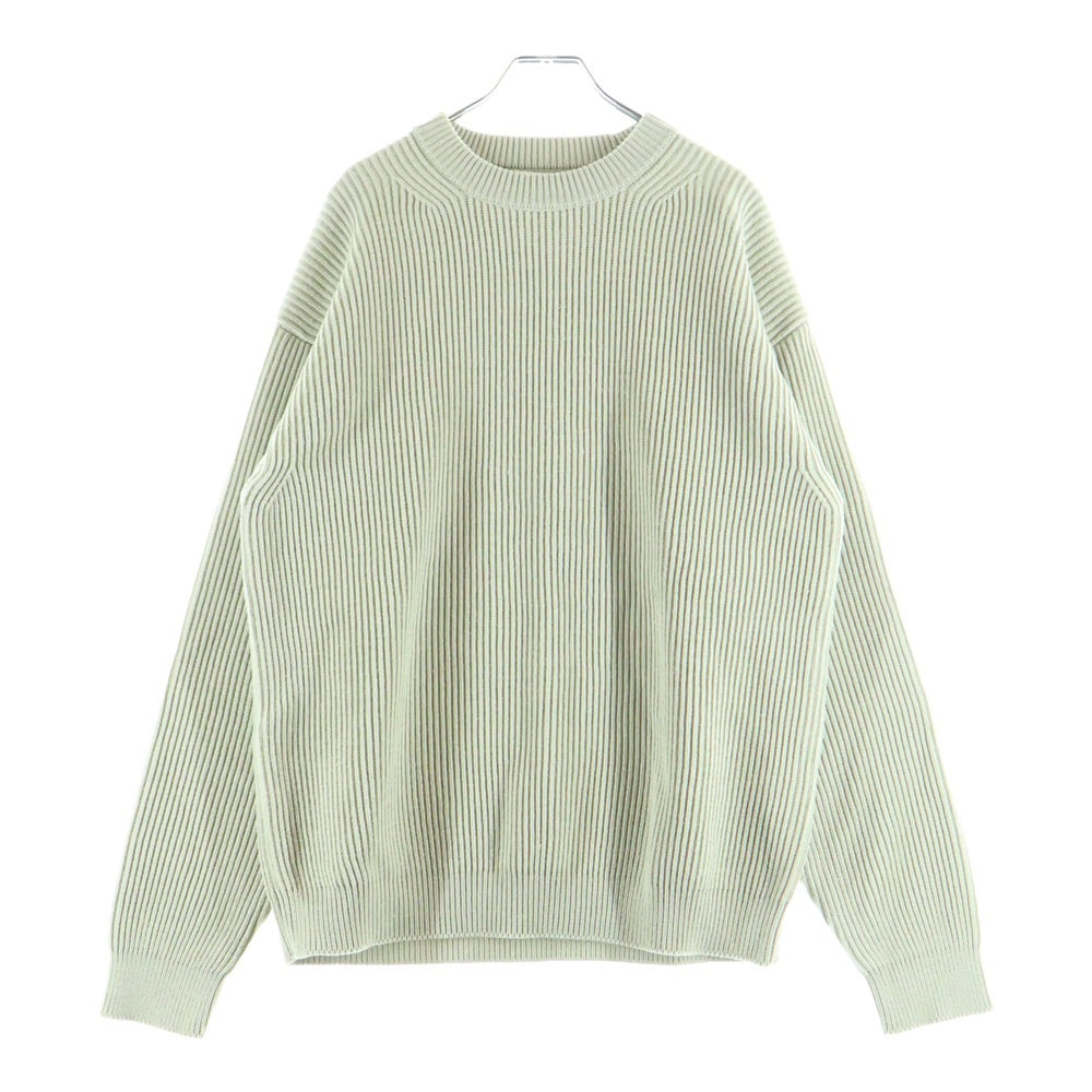 AURALEE(オーラリー) 23AW FRENCH MERINO RIB KNIT P/O フレンチメリノウール リブニット セーター グリーン A23AP02FR