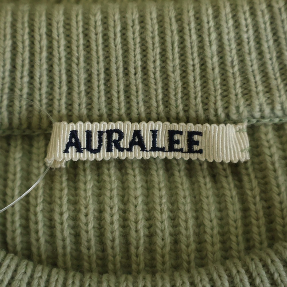 AURALEE(オーラリー) 23AW FRENCH MERINO RIB KNIT P/O フレンチメリノウール リブニット セーター グリーン A23AP02FR