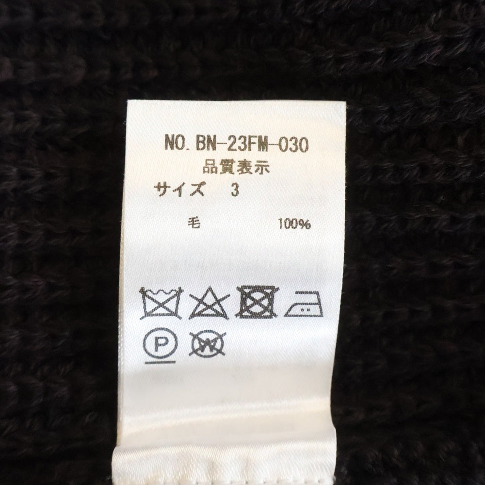 BATONER(バトナ―) SIGNATURE CREW NECK シグネチャー リブニット クルーネックセーター ブラウン BN-23FM-030