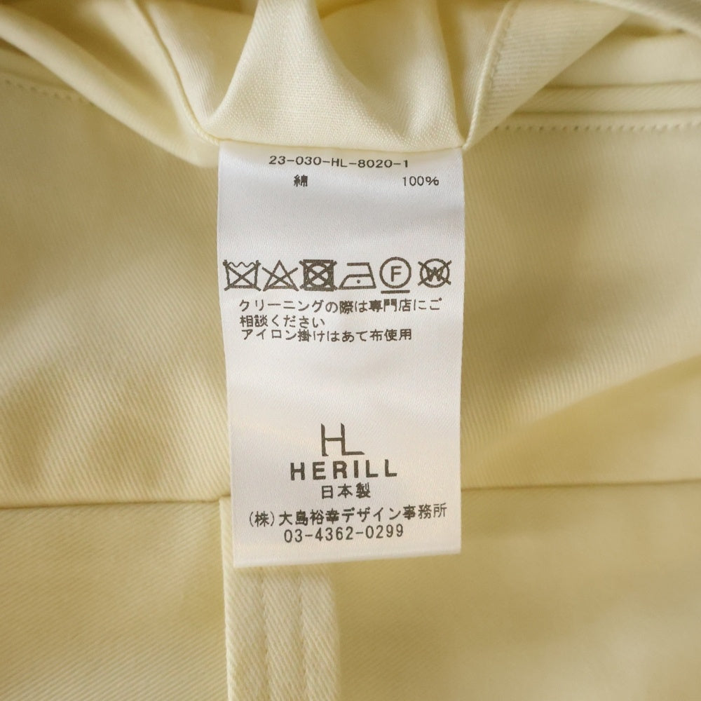HERILL(ヘリル) Egyptiancotton Chinopants エジプティアンコットン チノパンツ イエロー 23-030-HL-8020-1