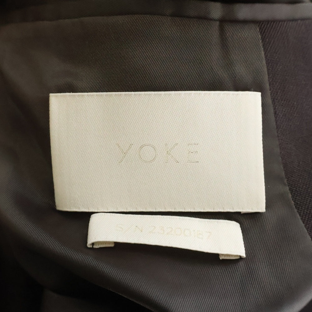 YOKE(ヨーク) 23AW ブロークン ウール チェスターロングコート ブラウン YK23FW0521C