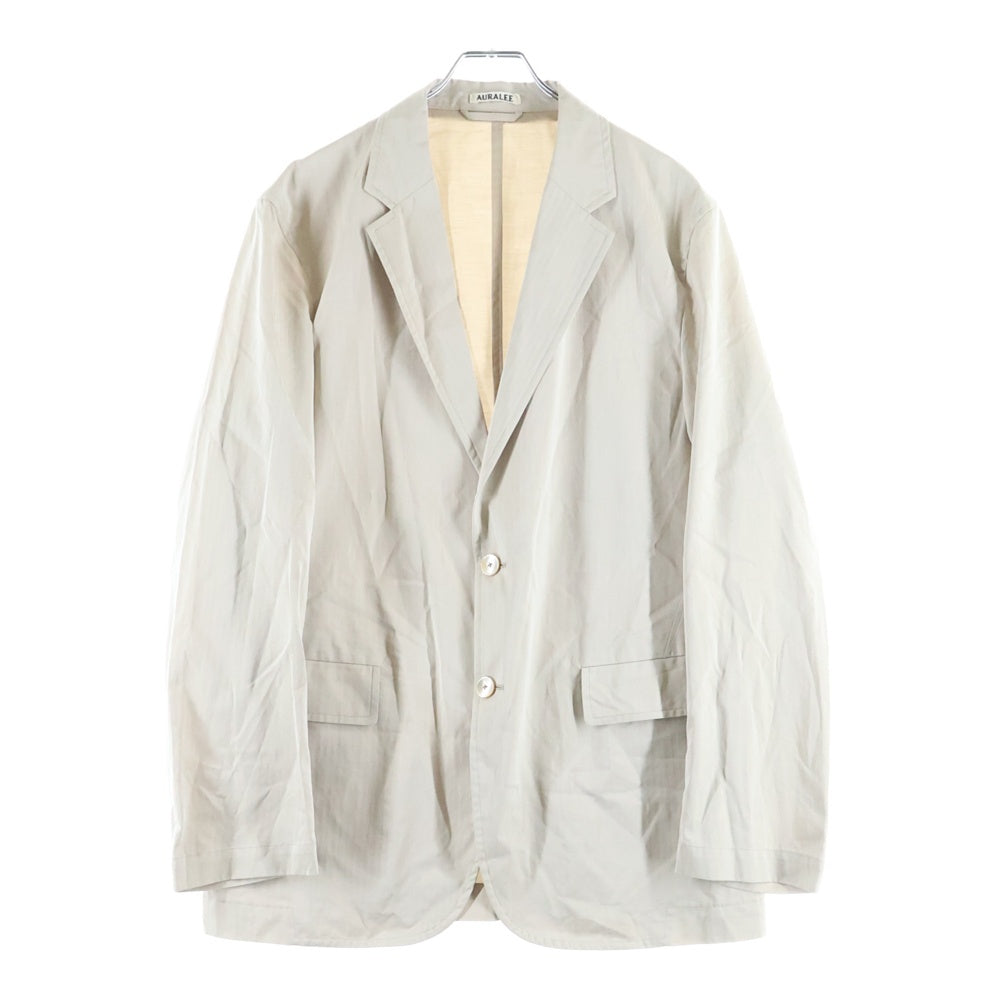AURALEE(オーラリー) 22SS WASHED FINX HERRINGBONE JACKET ウォッシュド フィンクスヘリンボーン テーラードジャケット アイボリー A22SJ01FH
