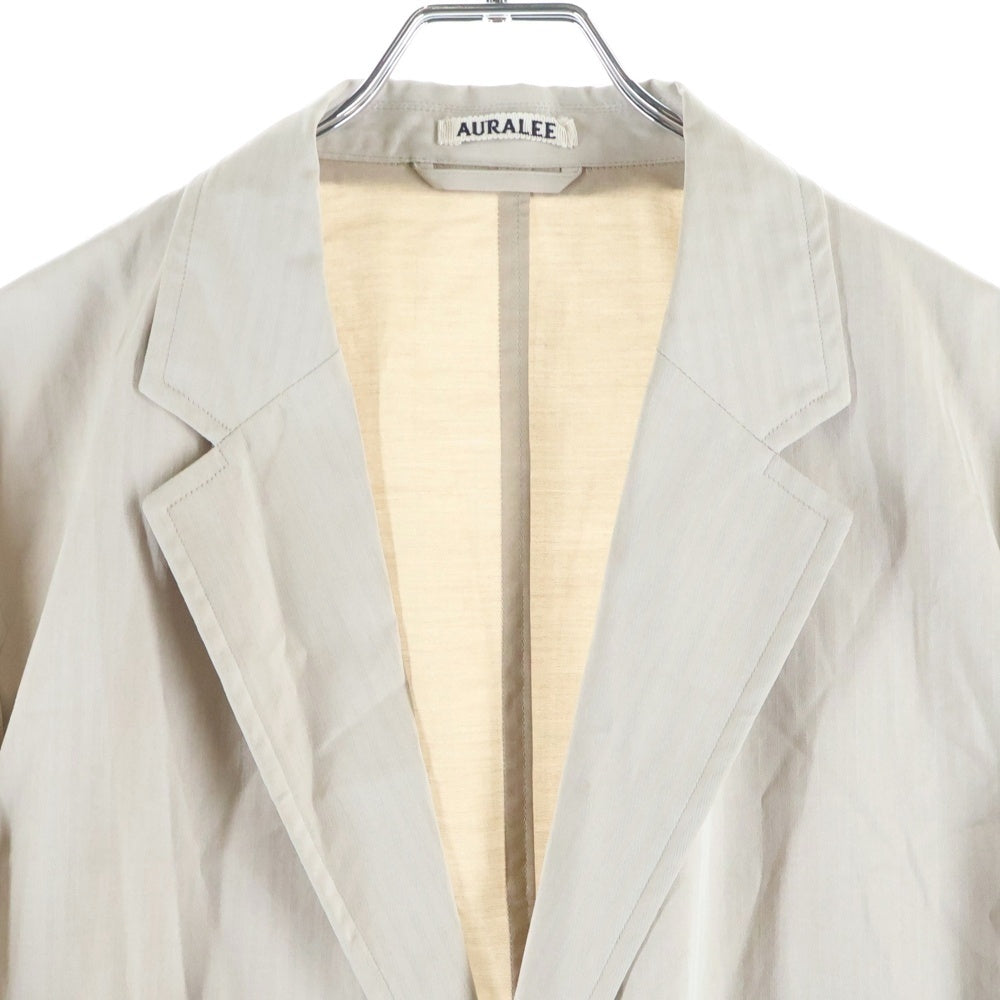 AURALEE(オーラリー) 22SS WASHED FINX HERRINGBONE JACKET ウォッシュド フィンクスヘリンボーン テーラードジャケット アイボリー A22SJ01FH