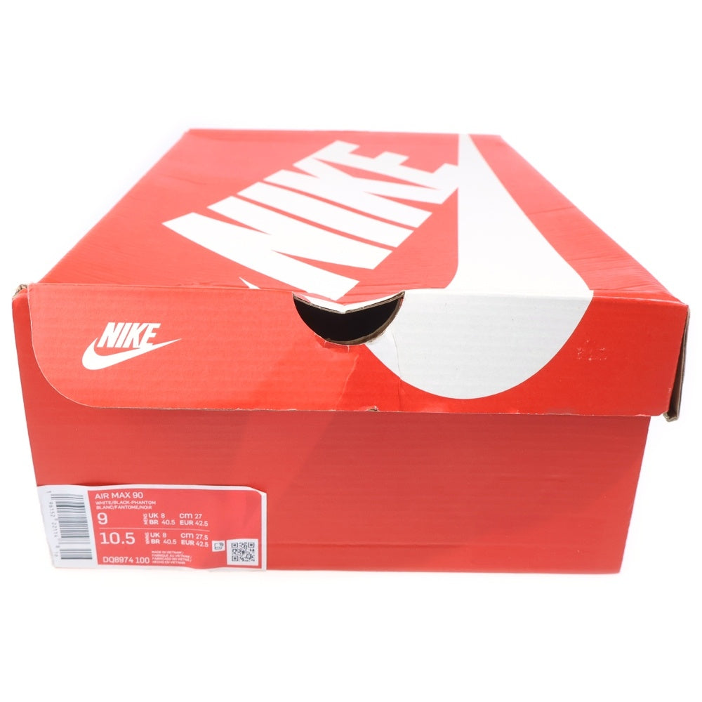 NIKE(ナイキ) AIR MAX 90 BLACK-PHANTOM エアマックス ブラックファントム ローカットスニーカー ブラック/ホワイト US9/27cm DQ8974-100