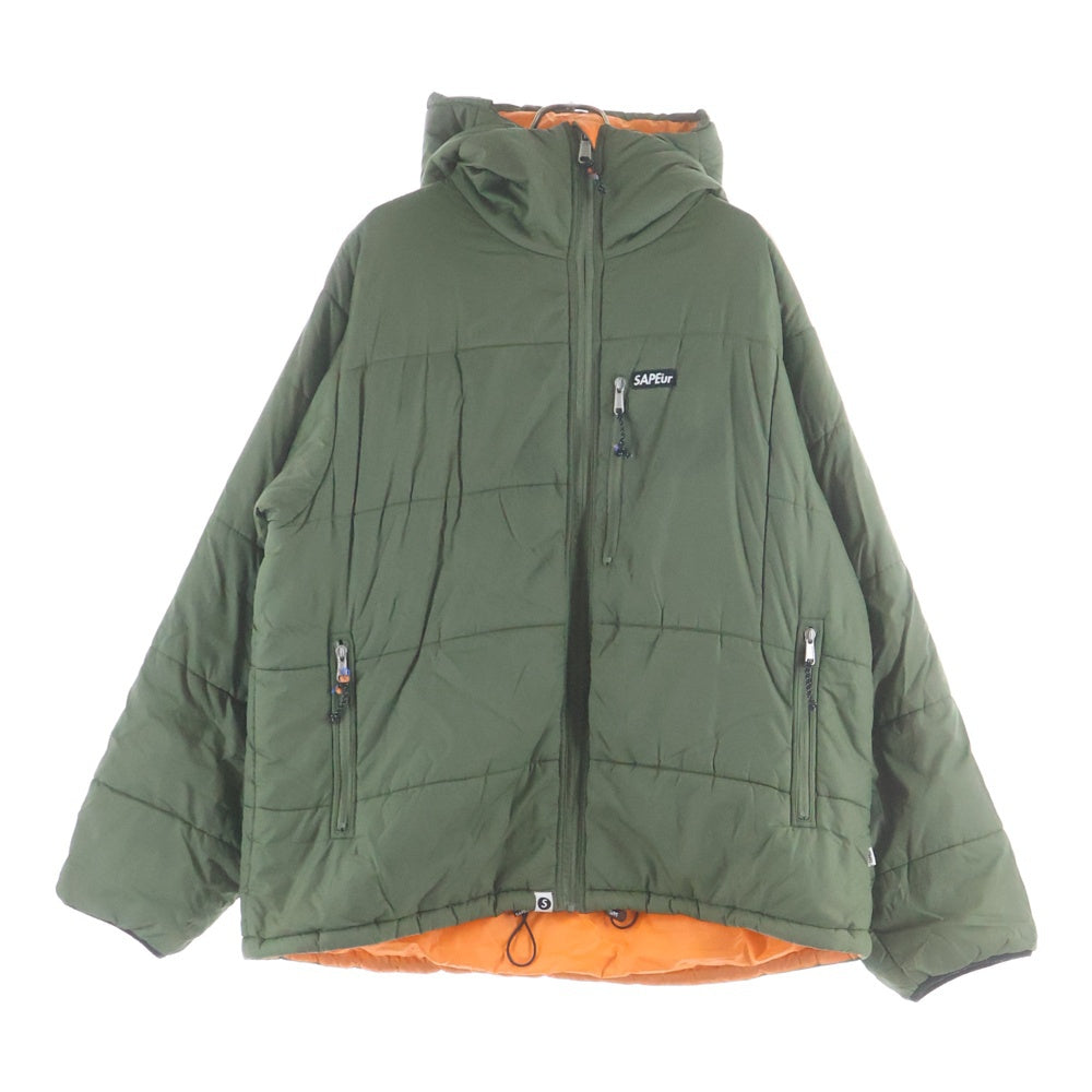 SAPEur(サプール) Puff Jacket フーデッドナイロンパファージャケット カーキ