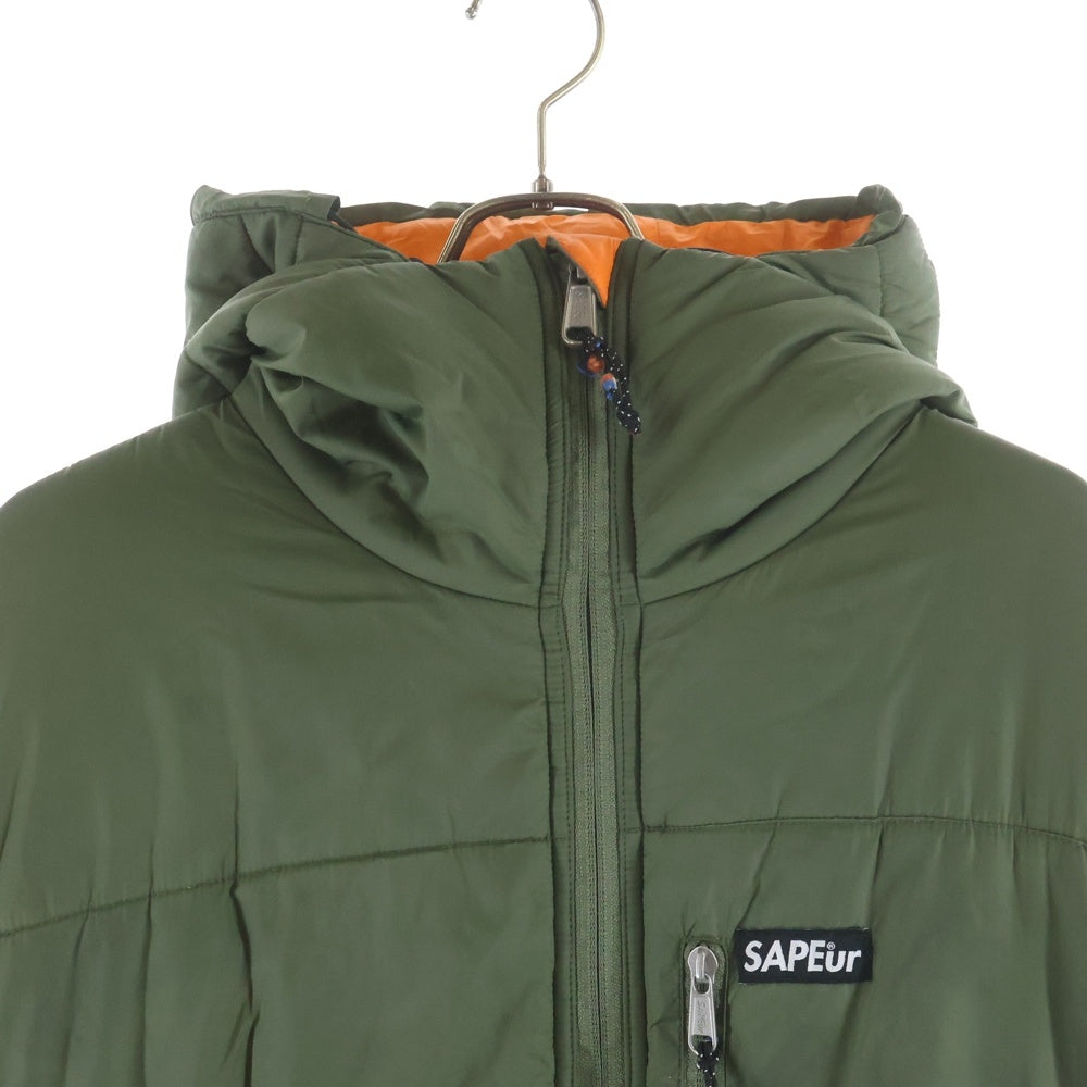 SAPEur(サプール) Puff Jacket フーデッドナイロンパファージャケット カーキ