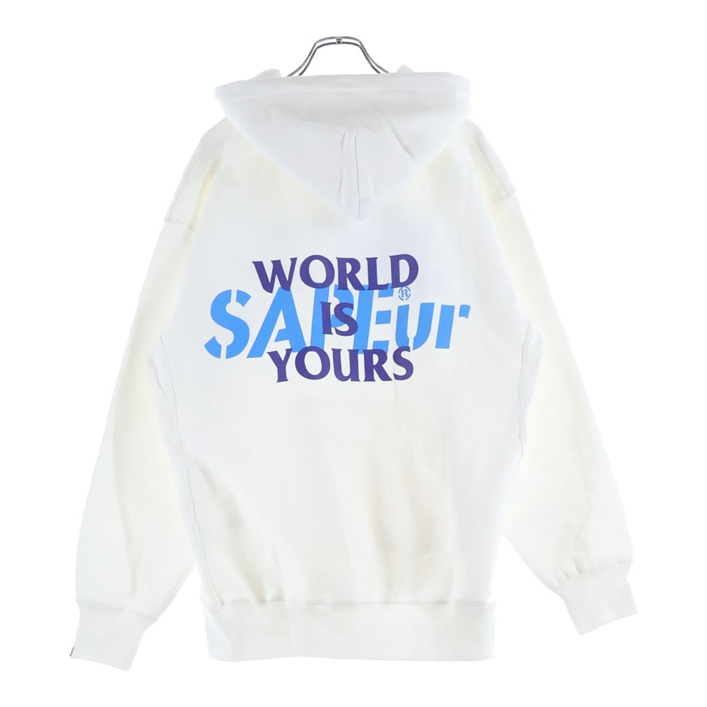 SAPEur(サプール) WORLD MAP HOODIE ワールドマップフーディー クルーネックプルオーバーパーカー ホワイト