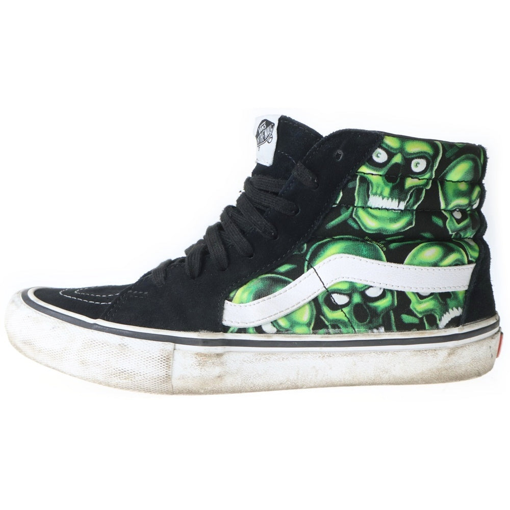 SUPREME(シュプリーム) 18SS ×VANS Skull Pile SK8-HI バンズ スカルパイル スケートハイカットスニーカー ブラック/グリーン US9/27cm 721454
