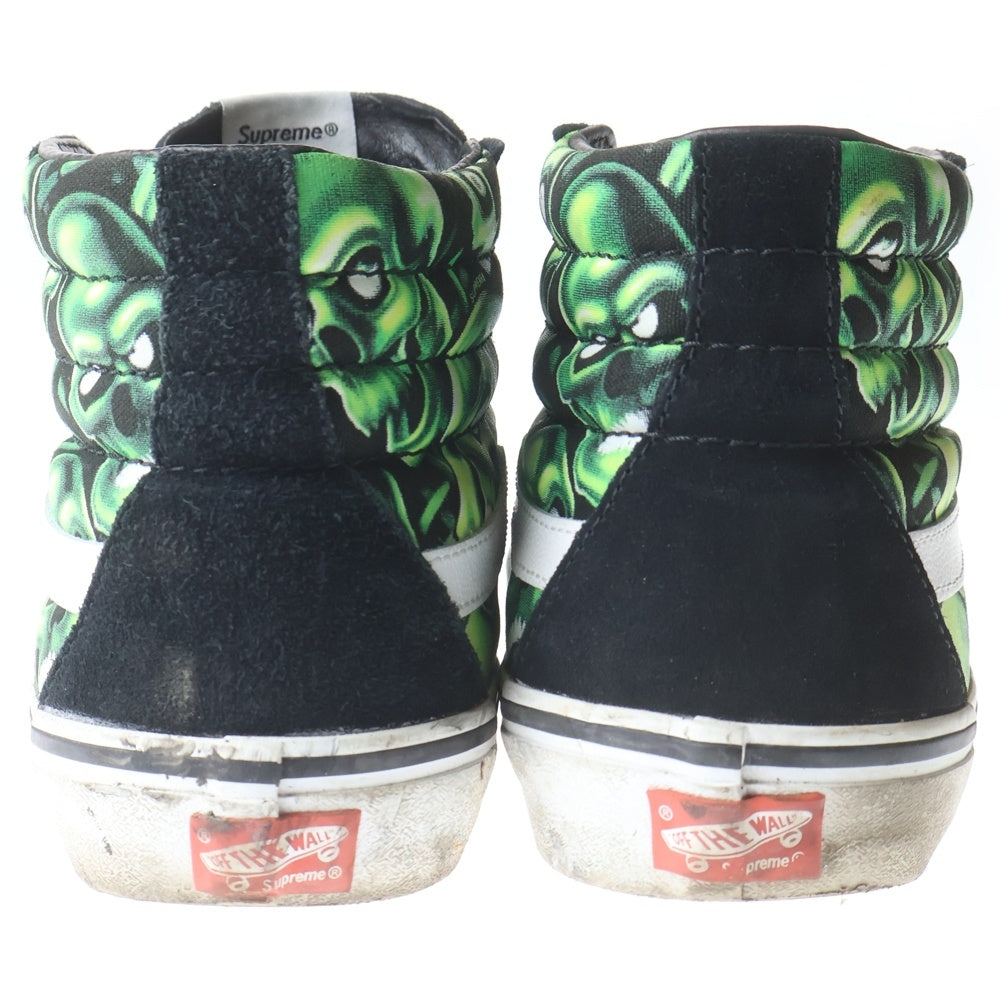 SUPREME(シュプリーム) 18SS ×VANS Skull Pile SK8-HI バンズ スカルパイル スケートハイカットスニーカー ブラック/グリーン US9/27cm 721454