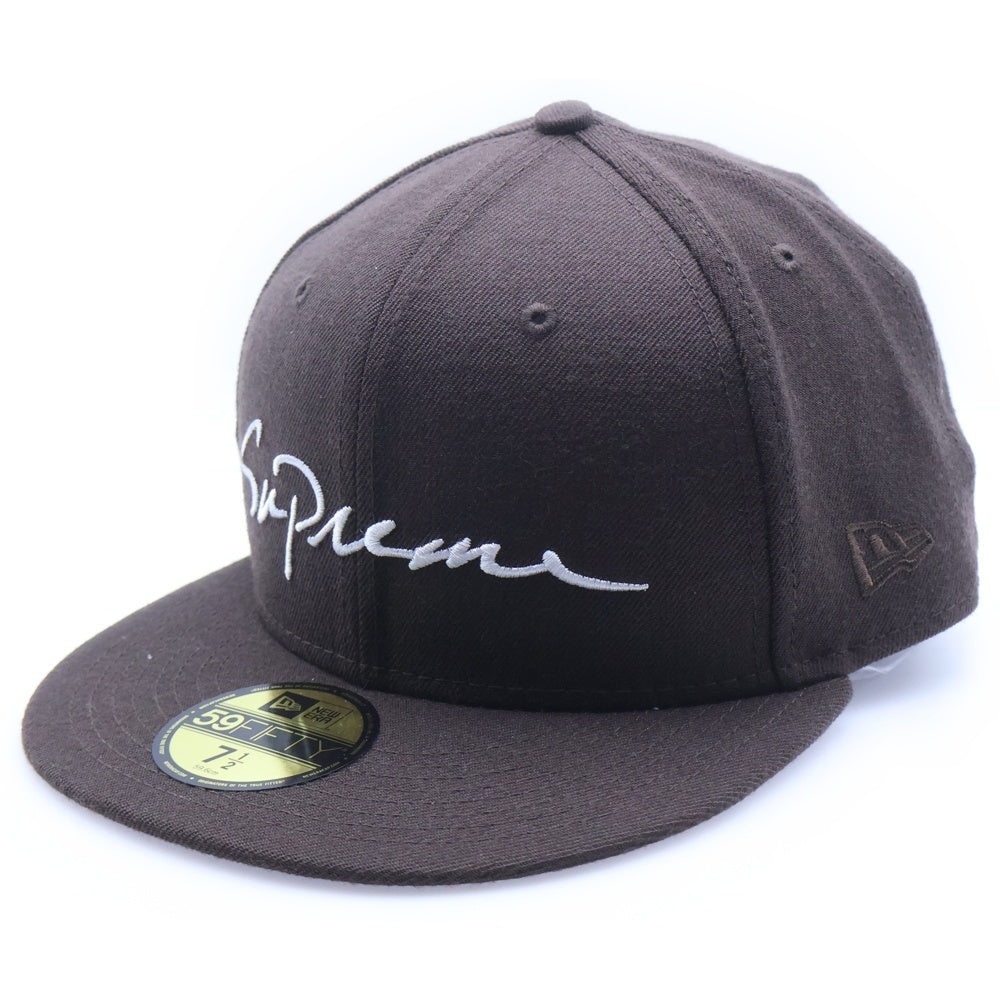 SUPREME(シュプリーム) 18AW ×NEW ERA Classic Script ニューエラ クラシックスクリプト キャップ 帽子 ブラウン