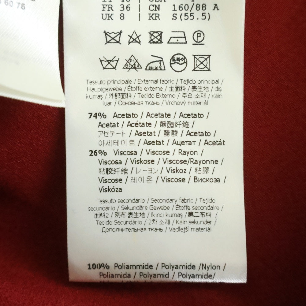 FENDI(フェンディ) カシミヤ リボンデザイン クルーネック 七分丈ニット セーター レッド FZZ965 4L5