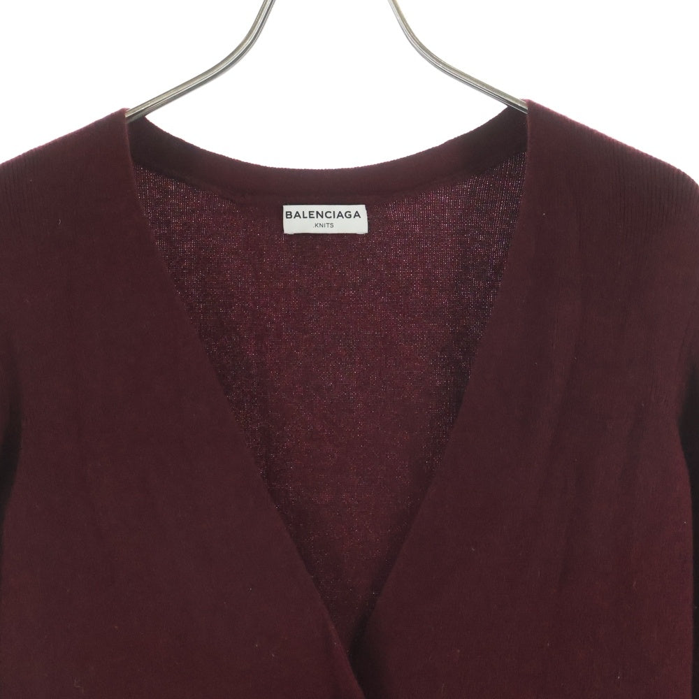 BALENCIAGA(バレンシアガ) カシミヤ スナップボタン カーディガン セーター バーガンディー