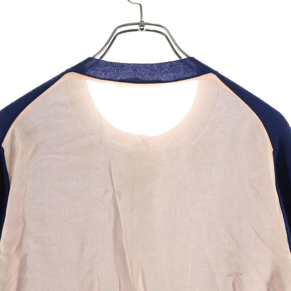 CELINE(セリーヌ) バックシアー カシミヤ カーディガン ネイビー/ピンク